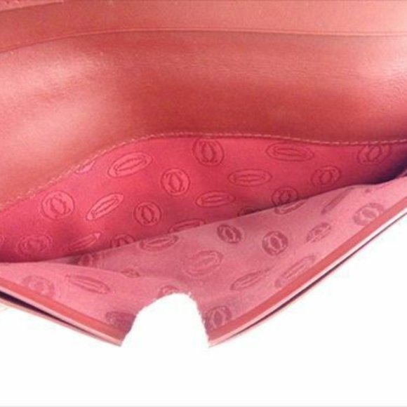 Cartier Wallet Purse Mastline Red Gold Woman unisex Authentic Used T7080 - Picture 3 of 8